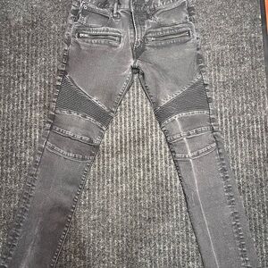 Express Rocco Slim Jeans Mens 30x30 Black Moto Biker Zip Pocket